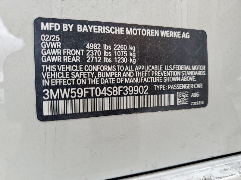 Продаж на аукціоні авто 2025 Bmw M340i, vin: 3MW59FT04S8F39902, номер лоту: 76958495