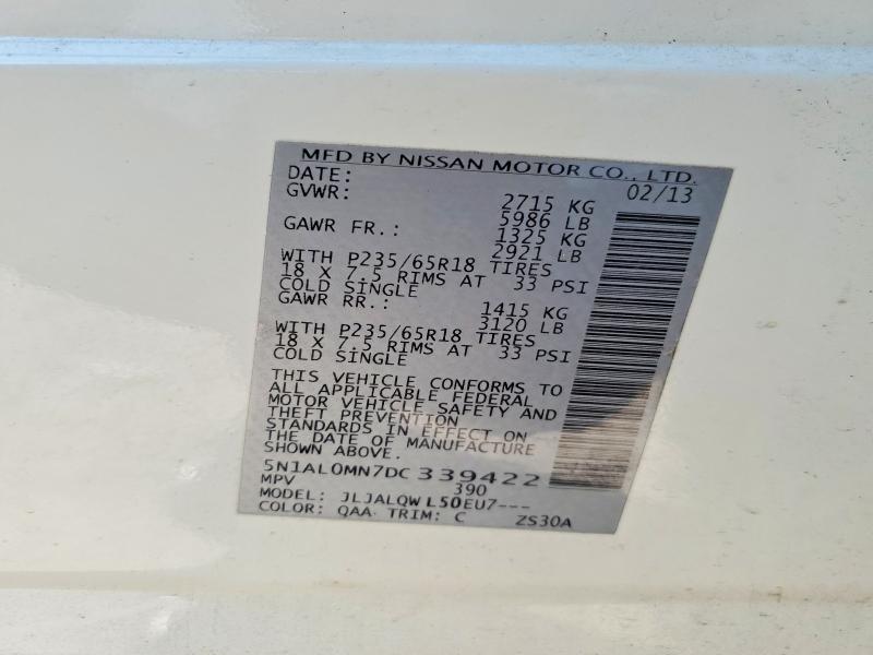 Продажа на аукционе авто 2013 Infiniti Jx35, vin: 5N1AL0MN7DC339422, номер лота: 76159185