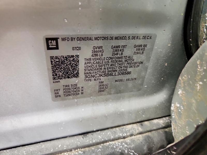 Продажа на аукционе авто 2020 Chevrolet Trax, vin: 3GNCJKSB6LL306588, номер лота: 75996655