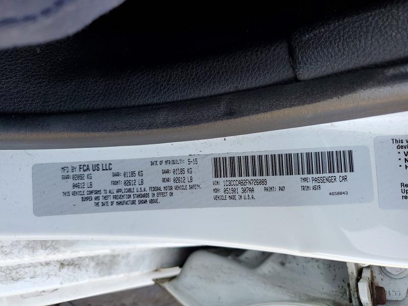 77502005 :رقم المزاد ، 1C3CCCAB2FN726089 vin ، 2015 Chrysler 200 مزاد بيع