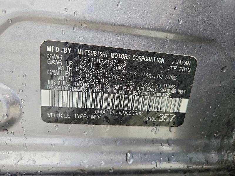 Продаж на аукціоні авто 2020 Mitsubishi Outlander Sport, vin: JA4AP3AU5LU006502, номер лоту: 79168035