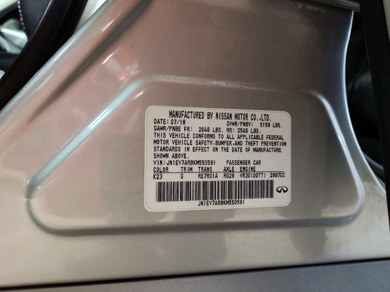 Aukcja sprzedaży 2019 Infiniti Q50, vin: JN1EV7AR8KM550591, numer aukcji: 77606845