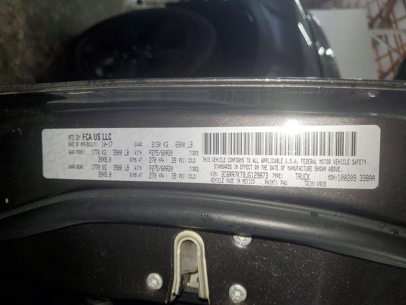77850635 :رقم المزاد ، 3C6RR7KT9JG129873 vin ، 2018 Ram 1500 مزاد بيع