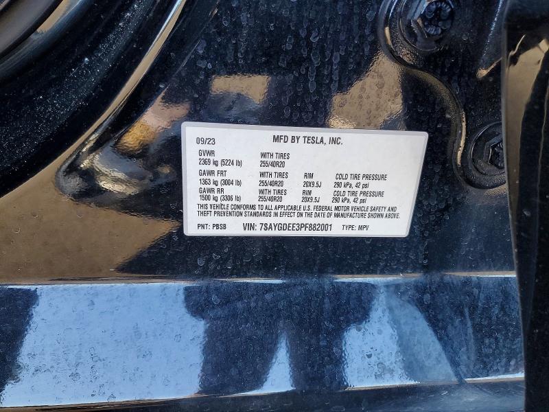 76233435 :رقم المزاد ، 7SAYGDEE3PF882001 vin ، 2023 Tesla Model Y مزاد بيع