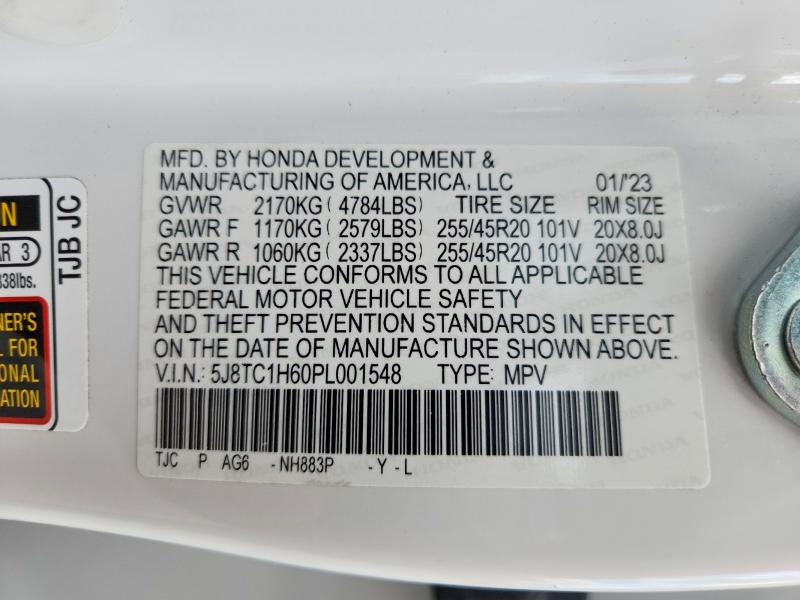 Aukcja sprzedaży 2023 Acura Rdx, vin: 5J8TC1H60PL001548, numer aukcji: 78443715