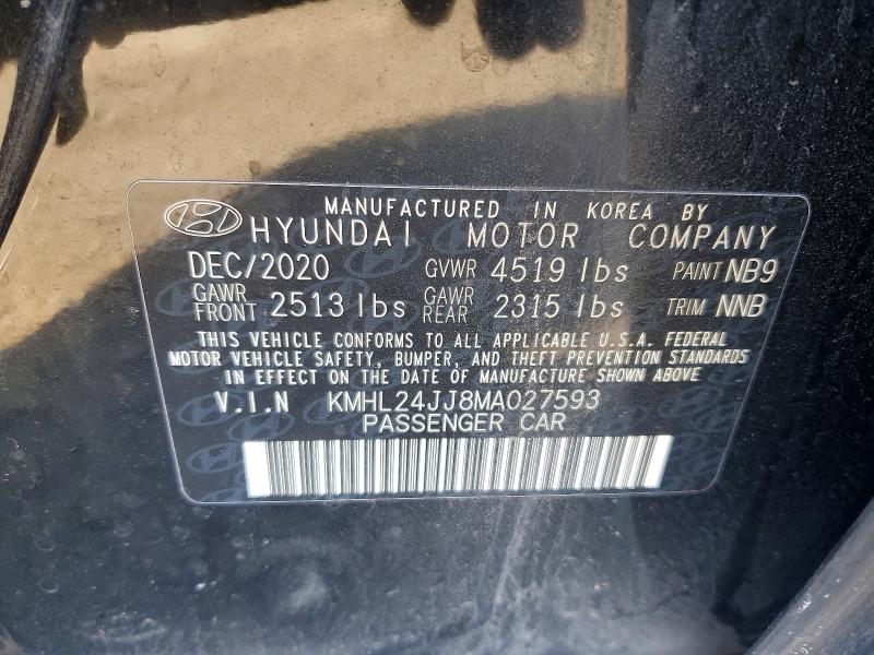 Продаж на аукціоні авто 2021 Hyundai Sonata Hybrid, vin: KMHL24JJ8MA027593, номер лоту: 78560345
