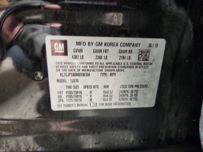 Продаж на аукціоні авто 2019 Chevrolet Trax, vin: KL7CJPSB0KB938358, номер лоту: 76846355