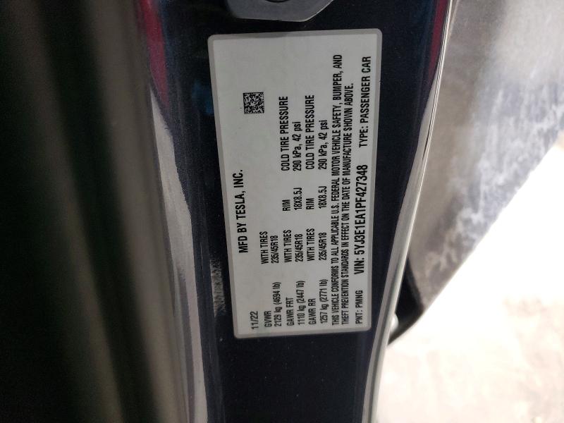 Aukcja sprzedaży 2023 Tesla Model 3, vin: 5YJ3E1EA1PF427348, numer aukcji: 76674075
