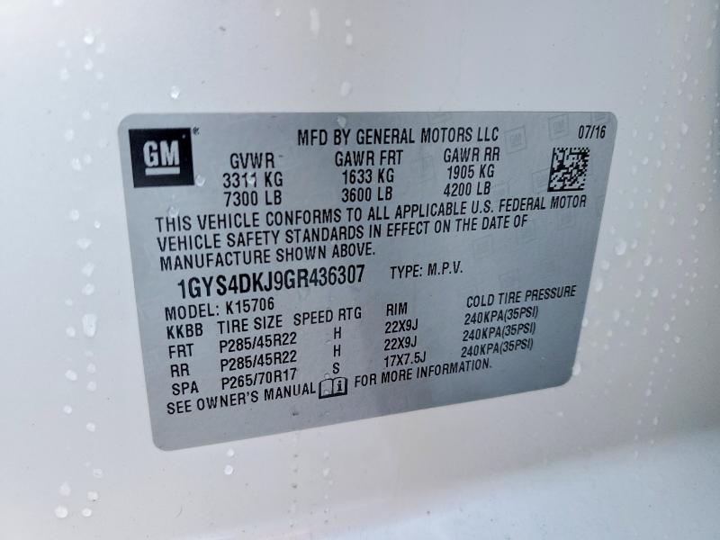 Aukcja sprzedaży 2016 Cadillac Escalade, vin: 1GYS4DKJ9GR436307, numer aukcji: 77627735