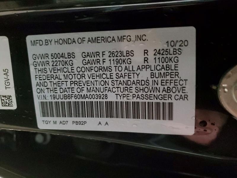 Aukcja sprzedaży 2021 Acura Tlx, vin: 19UUB6F60MA003928, numer aukcji: 78090695