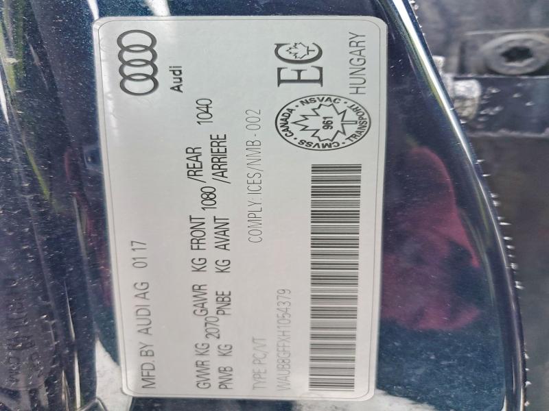 Auction sale of the 2017 Audi A3, vin: WAUB8GFFXH1054379, lot number: 74857915