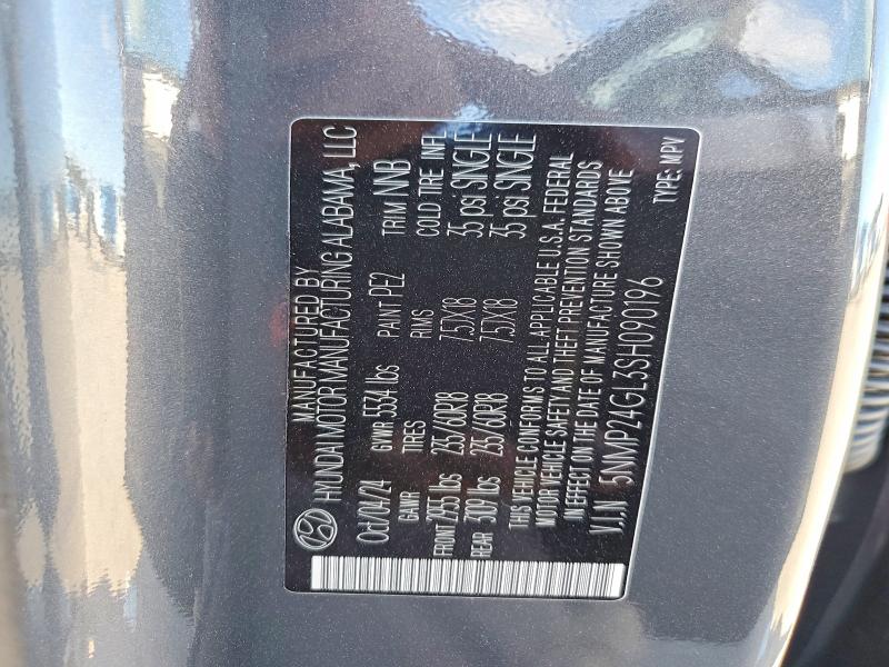2025 Hyundai Santa Fe მანქანა იყიდება აუქციონზე, vin: 5NMP24GL3SH090196, აუქციონის ნომერი: 77516055