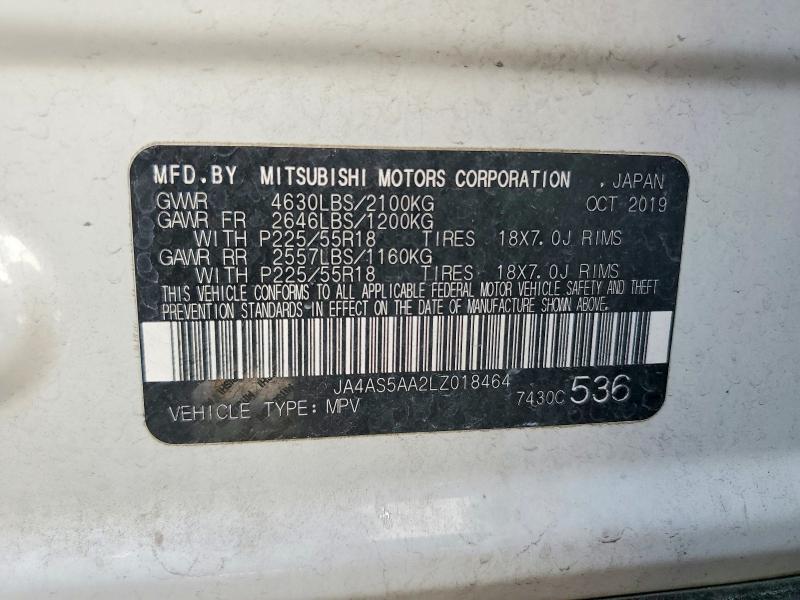 Продаж на аукціоні авто 2020 Mitsubishi Eclipse Cross, vin: JA4AS5AA2LZ018464, номер лоту: 78381045
