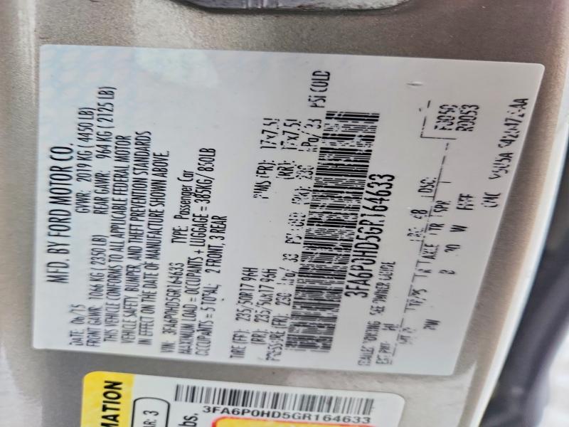 2016 Ford Fusion მანქანა იყიდება აუქციონზე, vin: 3FA6P0HD5GR164633, აუქციონის ნომერი: 76340095