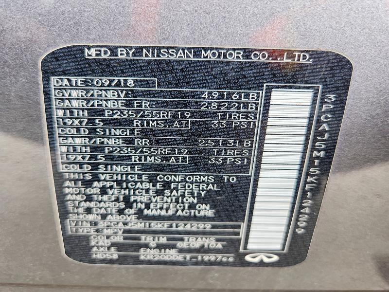 2019 Infiniti Qx50 მანქანა იყიდება აუქციონზე, vin: 3PCAJ5M15KF124299, აუქციონის ნომერი: 75937365