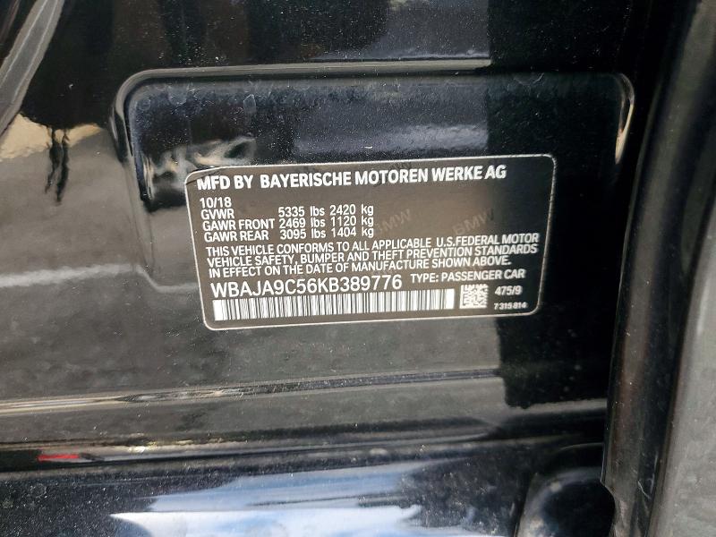 Продаж на аукціоні авто 2019 Bmw 530e, vin: WBAJA9C56KB389776, номер лоту: 77230345