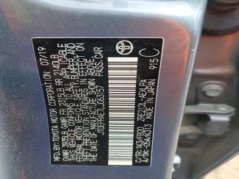 78882535 :رقم المزاد ، JTDEPRAE7LJ063157 vin ، 2020 Toyota Corolla مزاد بيع
