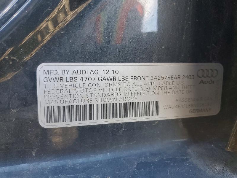 2011 Audi A4 Premium მანქანა იყიდება აუქციონზე, vin: WAUAFAFL8BN038492, აუქციონის ნომერი: 77367735