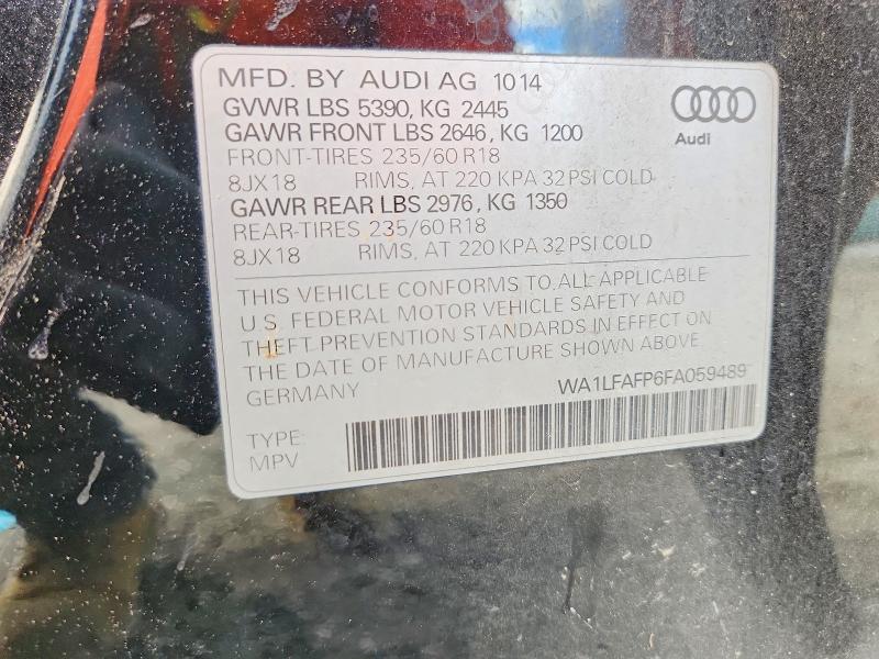 Продажа на аукционе авто 2015 Audi Q5, vin: WA1LFAFP6FA059489, номер лота: 77970885