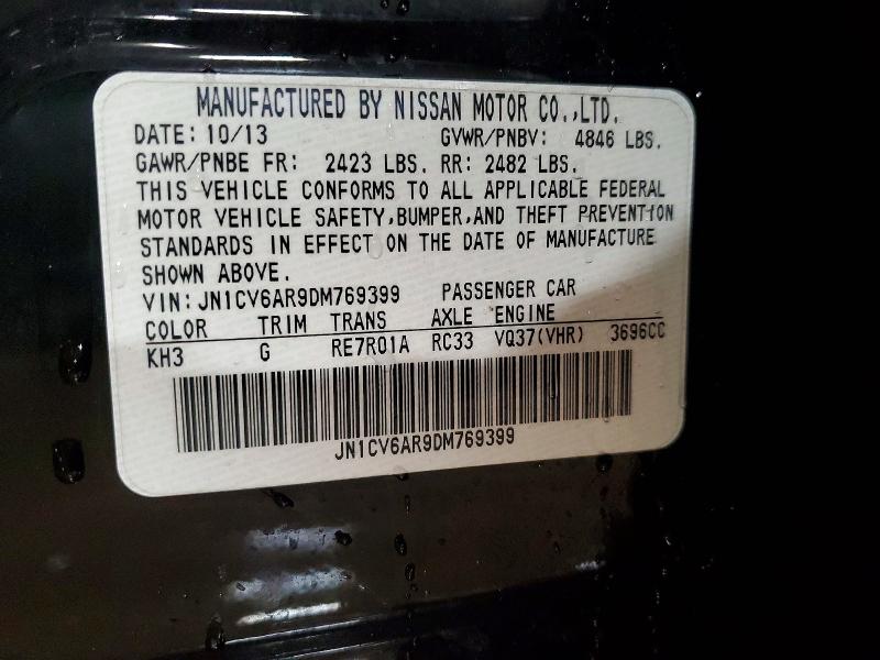 Продаж на аукціоні авто 2013 Infiniti G37 Sedan, vin: JN1CV6AR9DM769399, номер лоту: 77081235
