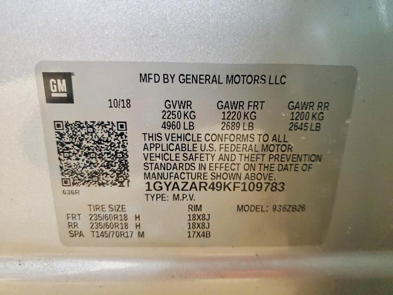 Продаж на аукціоні авто 2019 Cadillac Xt4, vin: 1GYAZAR49KF109783, номер лоту: 76999065