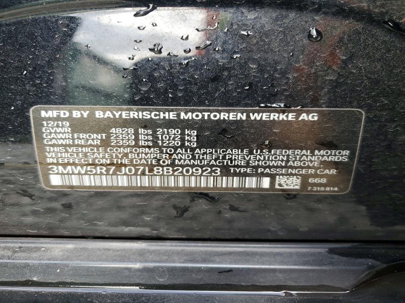 Продаж на аукціоні авто 2020 Bmw 330xi, vin: 3MW5R7J07L8B20923, номер лоту: 77553235
