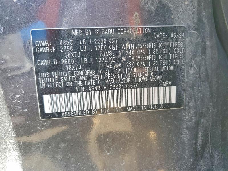 79268945 :رقم المزاد ، 4S4BTALC8S3108570 vin ، 2025 Subaru Outback مزاد بيع