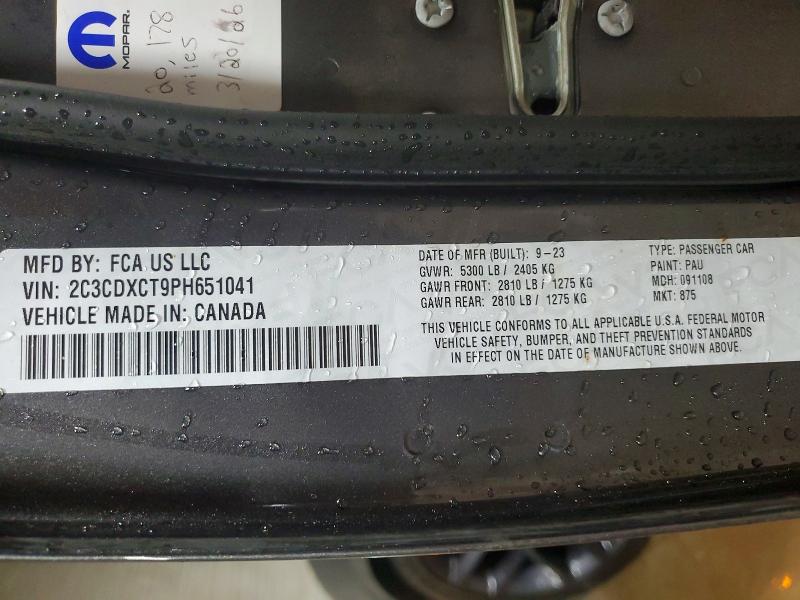 Продажа на аукционе авто 2023 Dodge Charger, vin: 2C3CDXCT9PH651041, номер лота: 78306905