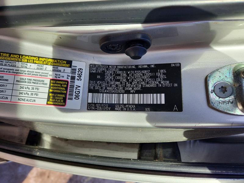 Aukcja sprzedaży 2010 Toyota Sienna, vin: 5TDJK4CC0AS028200, numer aukcji: 75250285