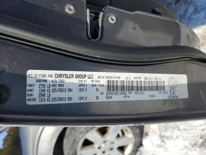 2012 Dodge Journey მანქანა იყიდება აუქციონზე, vin: 3C4PDDFG8CT185436, აუქციონის ნომერი: 77016145