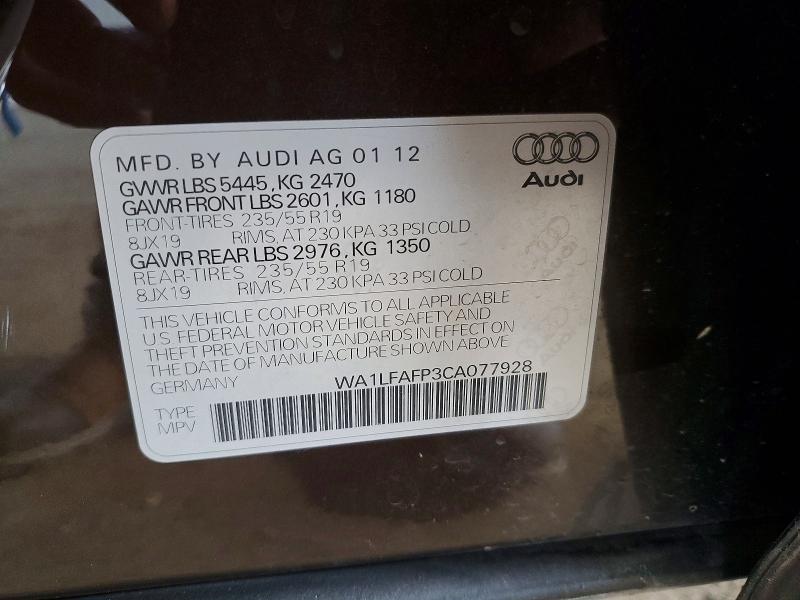 Aukcja sprzedaży 2012 Audi Q5, vin: WA1LFAFP3CA077928, numer aukcji: 79464415