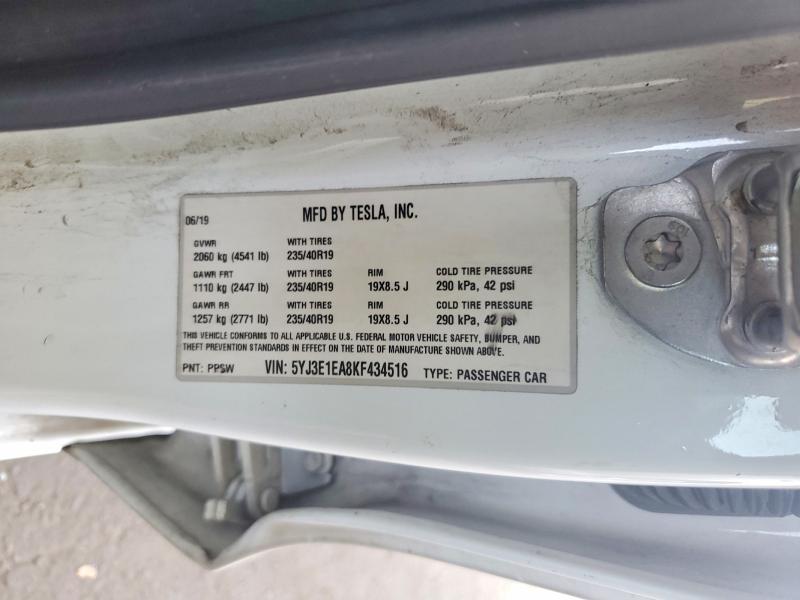 79338855 :رقم المزاد ، 5YJ3E1EA8KF434516 vin ، 2019 Tesla Model 3 مزاد بيع