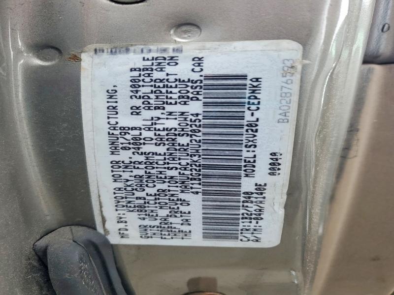 Aukcja sprzedaży 1998 Toyota Camry, vin: 4T1BG22K3WU270254, numer aukcji: 77991985