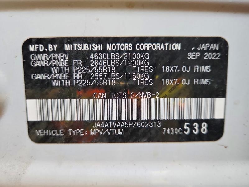 Продаж на аукціоні авто 2023 Mitsubishi Eclipse Cross, vin: JA4ATVAA5PZ602313, номер лоту: 77691355
