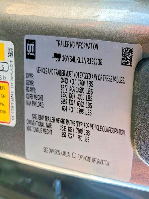 Aukcja sprzedaży 2022 Cadillac Escalade, vin: 1GYS4LKL1NR191138, numer aukcji: 76752095