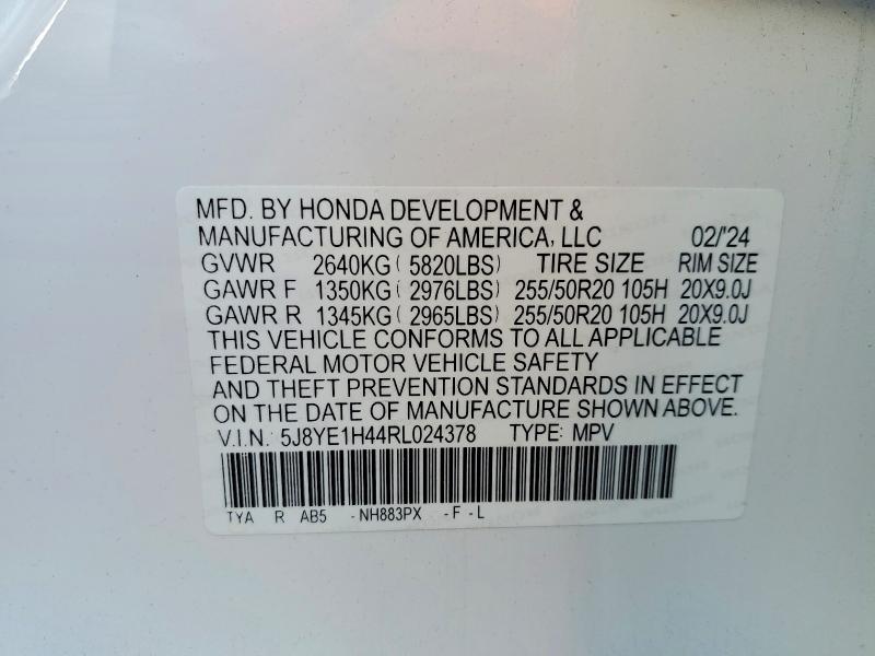Aukcja sprzedaży 2024 Acura Mdx, vin: 5J8YE1H44RL024378, numer aukcji: 77536385