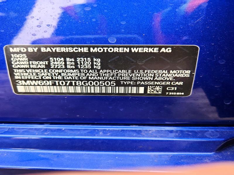 Aukcja sprzedaży 2026 Bmw M340xi, vin: 3MW69FT07T8G00505, numer aukcji: 77727185
