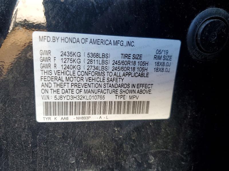 Продаж на аукціоні авто 2019 Acura Mdx, vin: 5J8YD3H32KL010765, номер лоту: 75215725