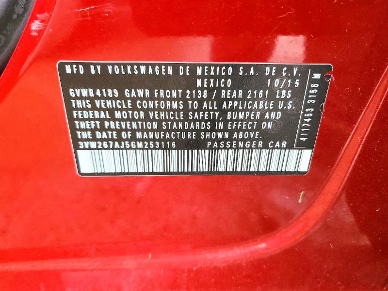 Aukcja sprzedaży 2016 Volkswagen Jetta, vin: 3VW267AJ5GM253116, numer aukcji: 77951735
