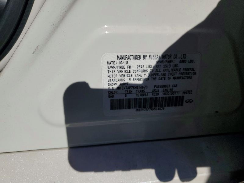 Aukcja sprzedaży 2019 Infiniti Q50, vin: JN1EV7AP7KM514678, numer aukcji: 79067465