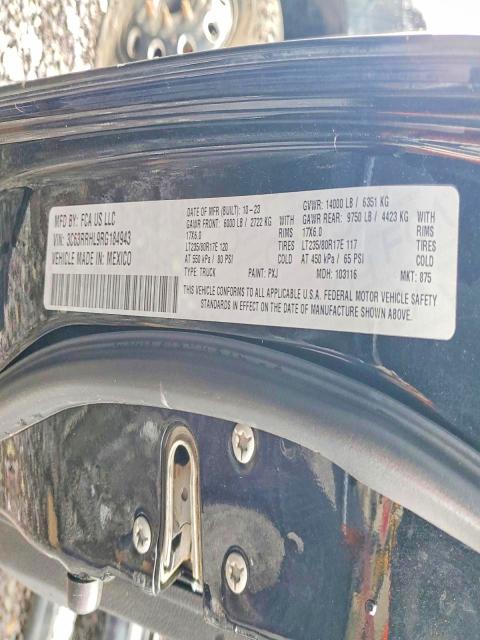 2024 Ram 3500 მანქანა იყიდება აუქციონზე, vin: 3C63RRHL9RG184943, აუქციონის ნომერი: 77572355