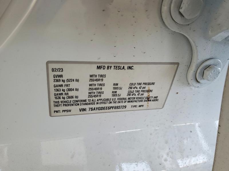 2023 Tesla Model Y მანქანა იყიდება აუქციონზე, vin: 7SAYGDEE6PF693729, აუქციონის ნომერი: 78689805