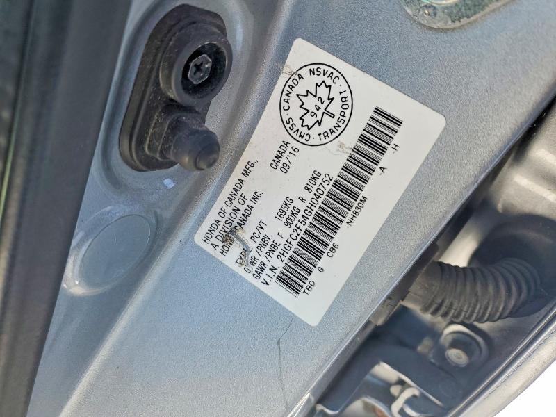 Aukcja sprzedaży 2016 Honda Civic, vin: 2HGFC2F54GH040752, numer aukcji: 78474065