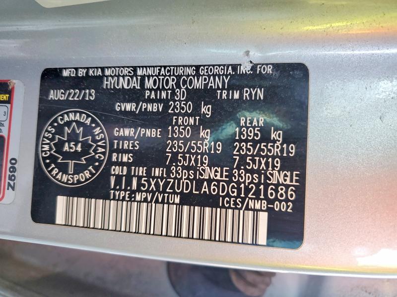 77665445 :رقم المزاد ، 5XYZUDLA6DG121686 vin ، 2013 Hyundai Santa Fe Sport مزاد بيع