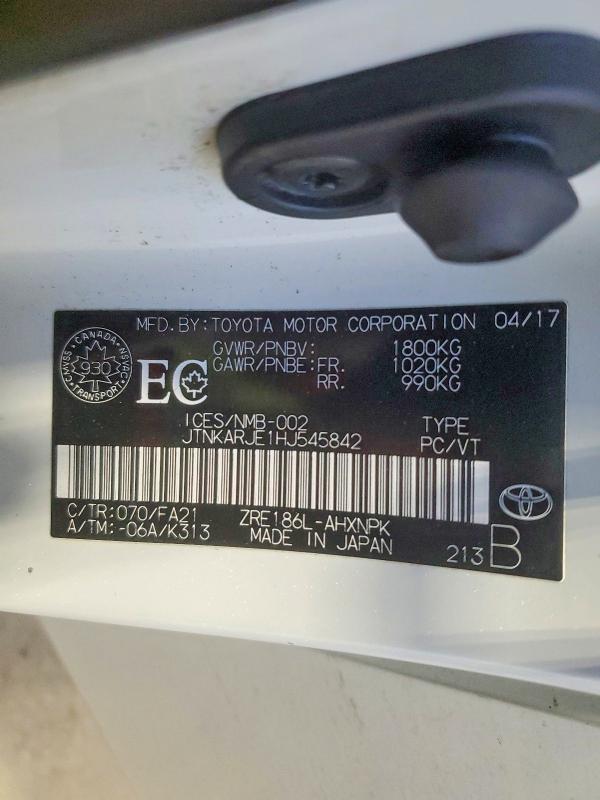 Продажа на аукционе авто 2017 Toyota Corolla Im, vin: JTNKARJE1HJ545842, номер лота: 76984275