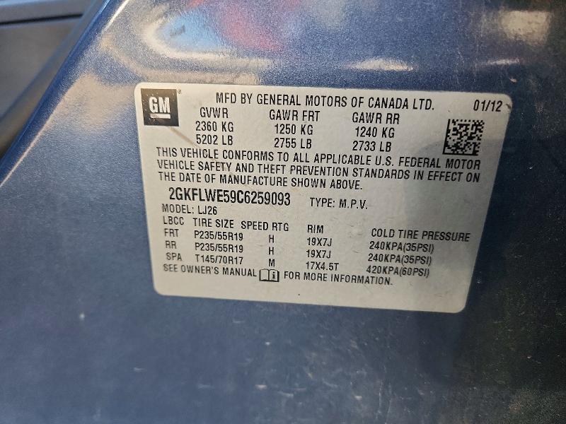 Продаж на аукціоні авто 2012 Gmc Terrain, vin: 2GKFLWE59C6259093, номер лоту: 77279865