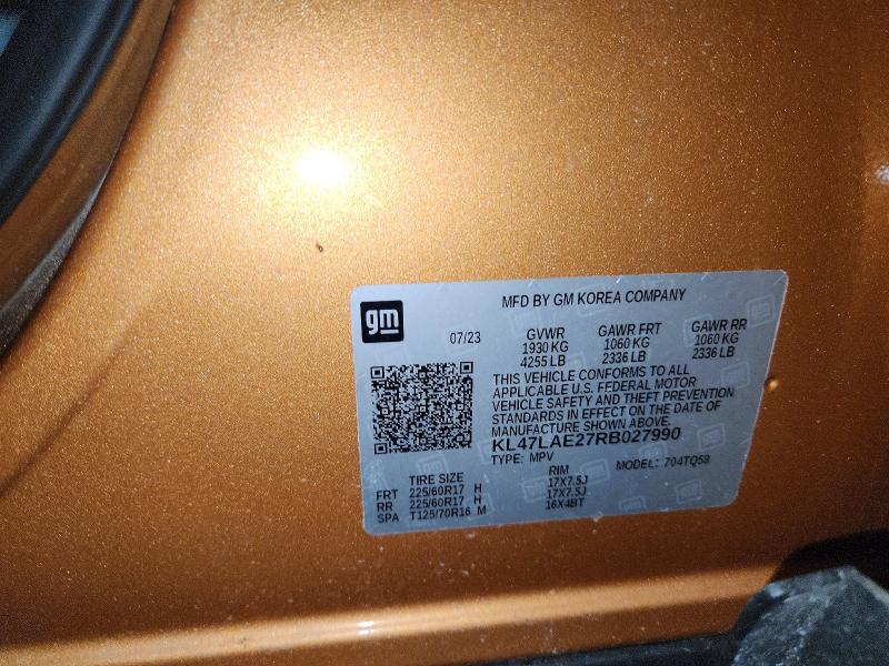 76931575 :رقم المزاد ، KL47LAE27RB027990 vin ، 2024 Buick Envista مزاد بيع