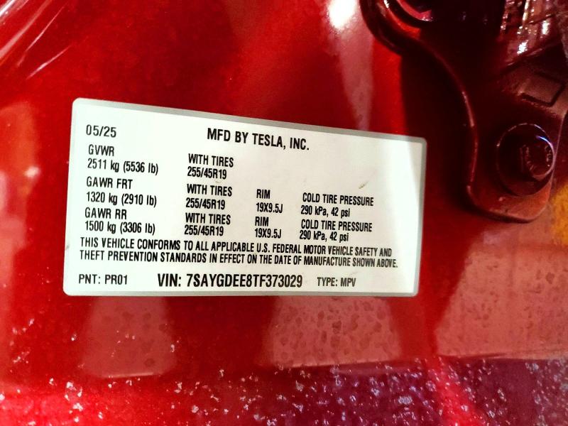 Aukcja sprzedaży 2026 Tesla Model Y, vin: 7SAYGDEE8TF373029, numer aukcji: 75268955