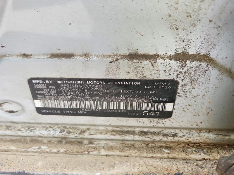 Продаж на аукціоні авто 2020 Mitsubishi Outlander, vin: JA4AZ3A31LZ040389, номер лоту: 78140315