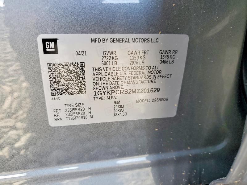Aukcja sprzedaży 2021 Cadillac Xt6, vin: 1GYKPCRS2MZ201629, numer aukcji: 77871975